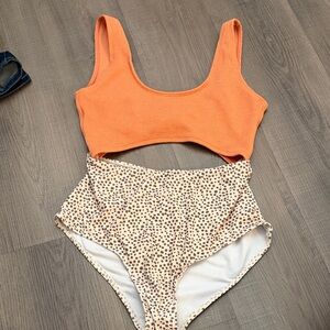 Orange and Cream Kids One Piece